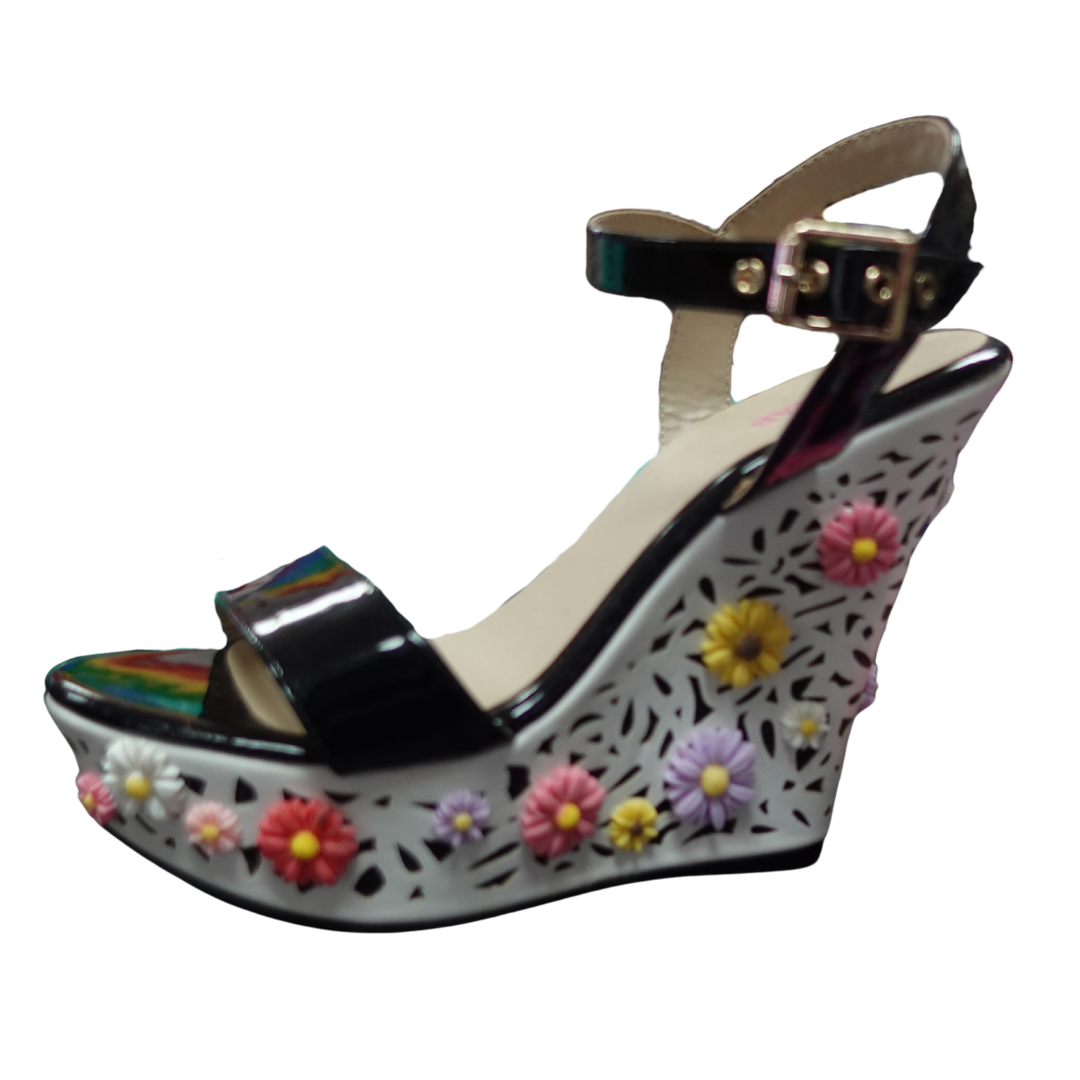 3D Flower Wedge Heels (Size 10)