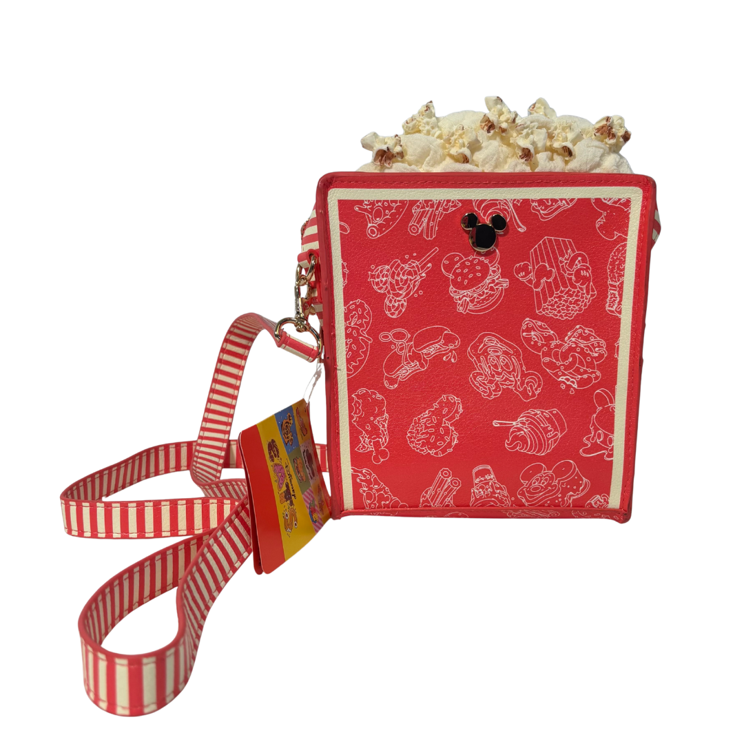 Disney Eats Coral Popcorn Bucket Crossbody Purse NWT