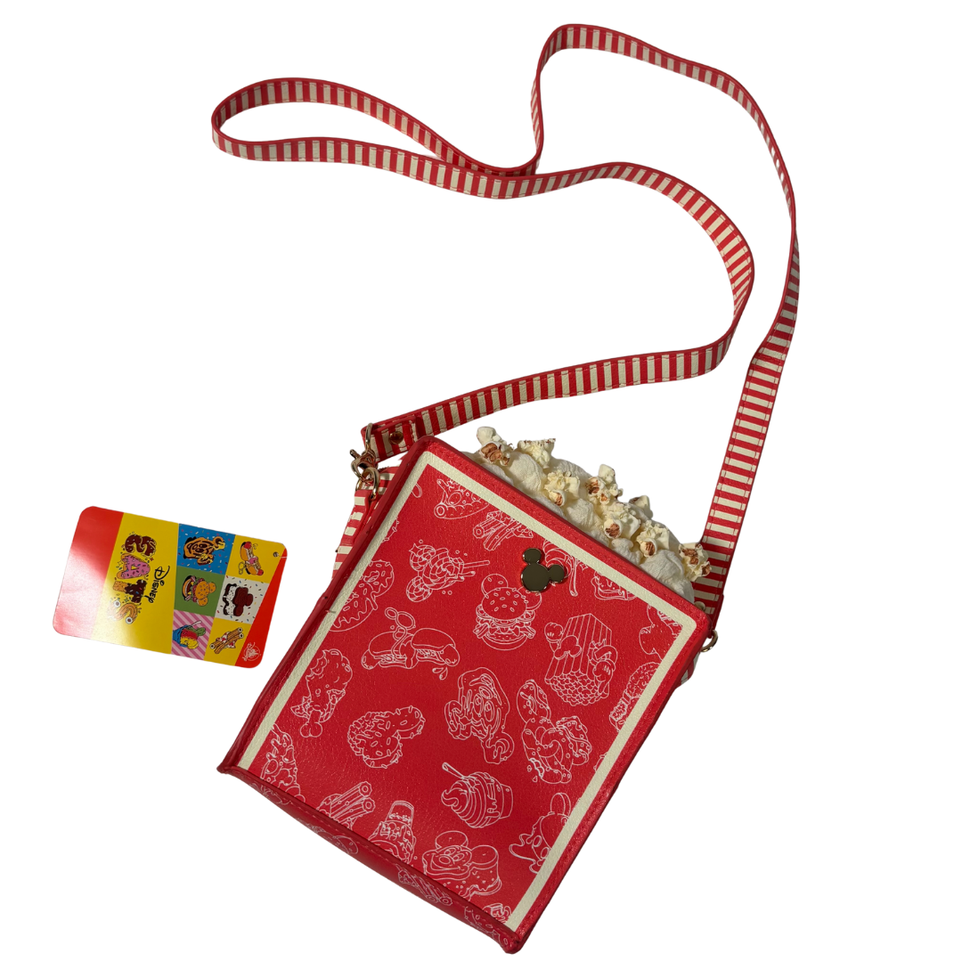 Disney Eats Coral Popcorn Bucket Crossbody Purse NWT