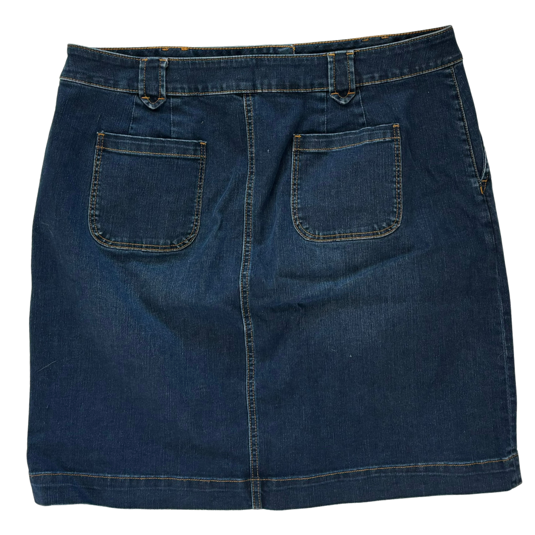 Button Front Denim Skirt