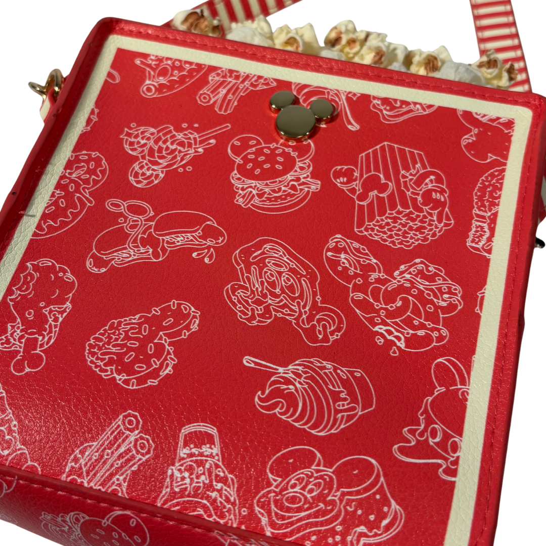 Disney Eats Coral Popcorn Bucket Crossbody Purse NWT