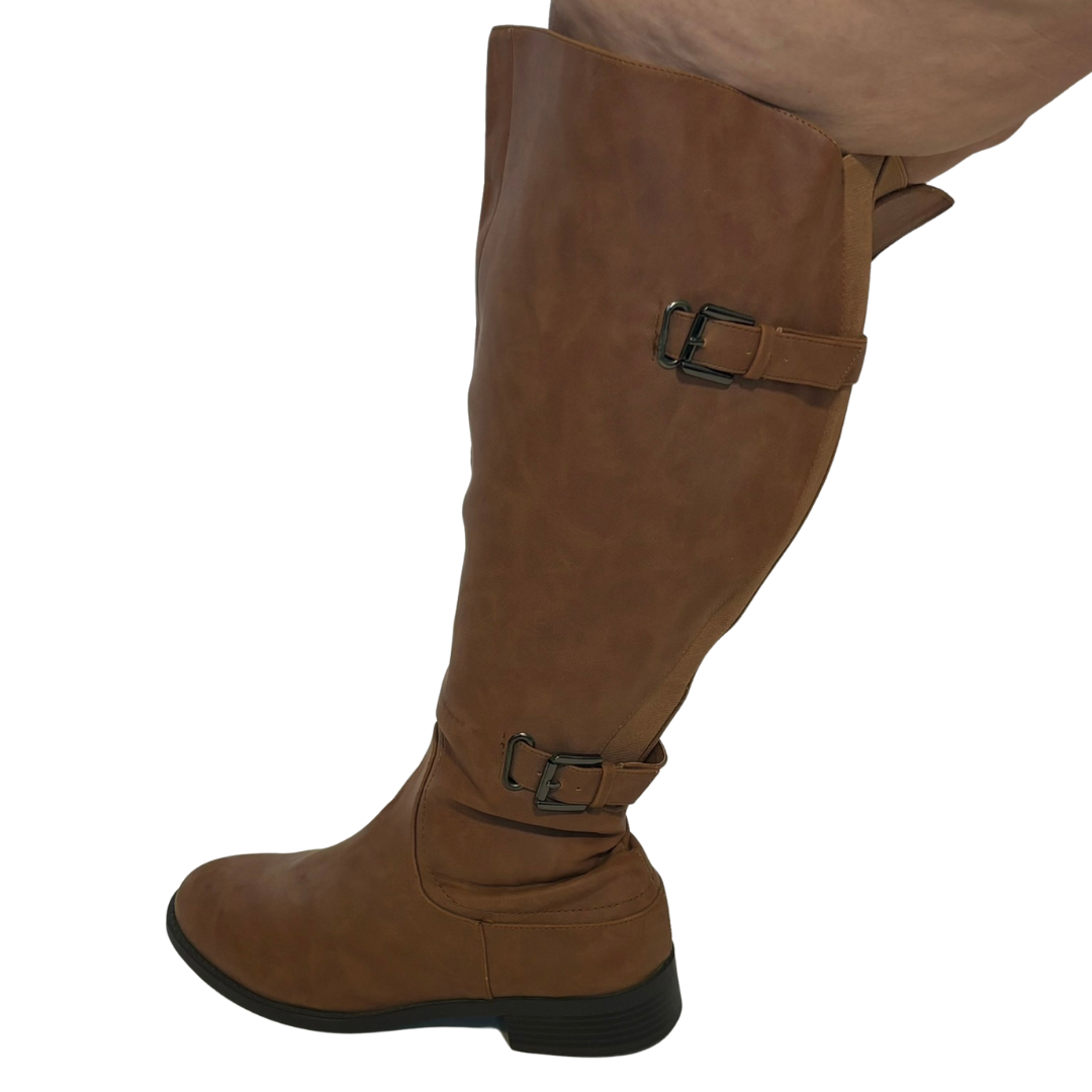 Carmel Brown Wide Calf Riding Boots (Size 9)