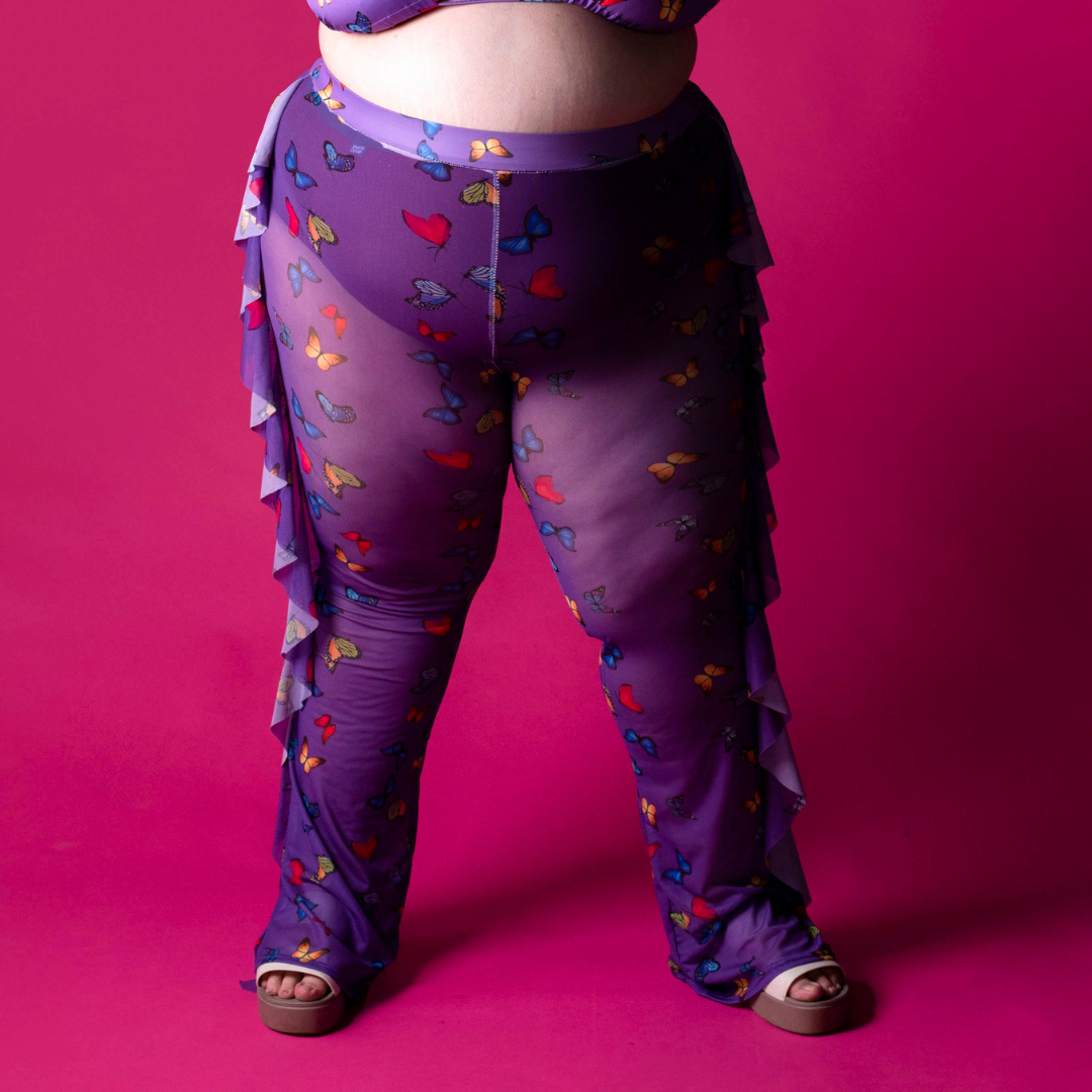 Mesh Butterfly Pants and Matching Triangle Bikini Top
