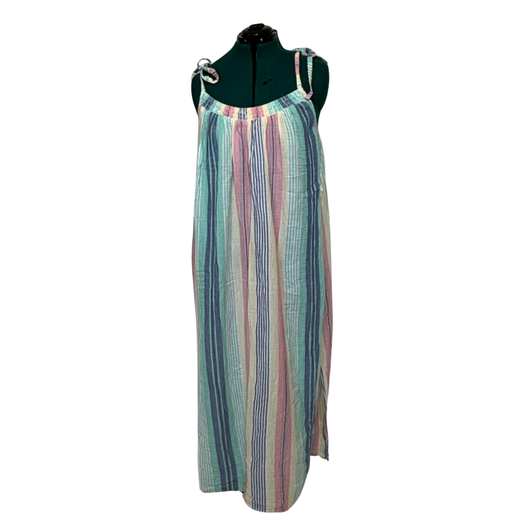 Pastel Vertical Stripe Maxi Dress