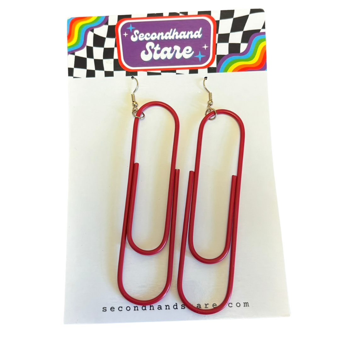 Oversize Paper Clip Earrings (Multiple Colors Available)