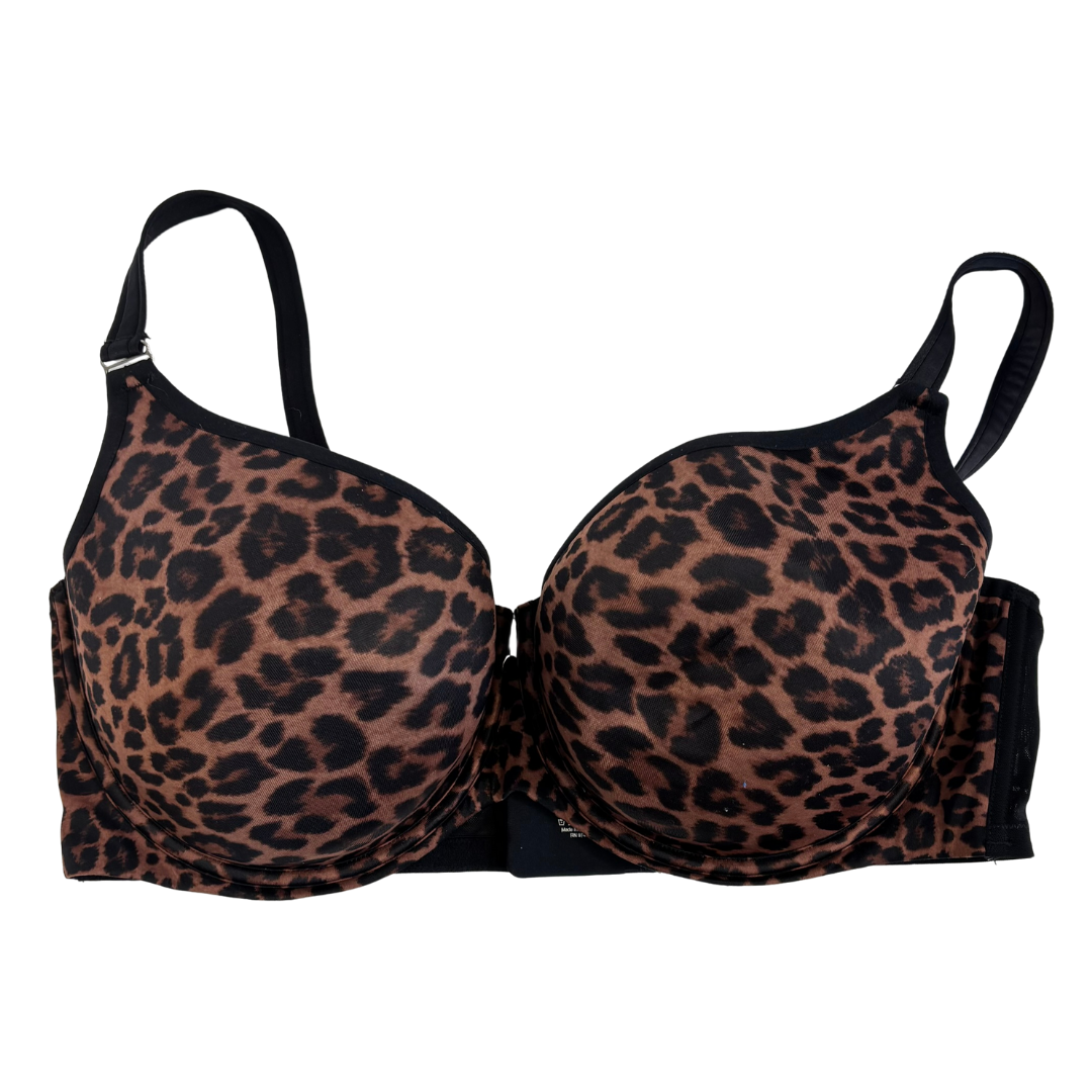 Brown and Black Leopard Print T Shirt Bra (42 DD)