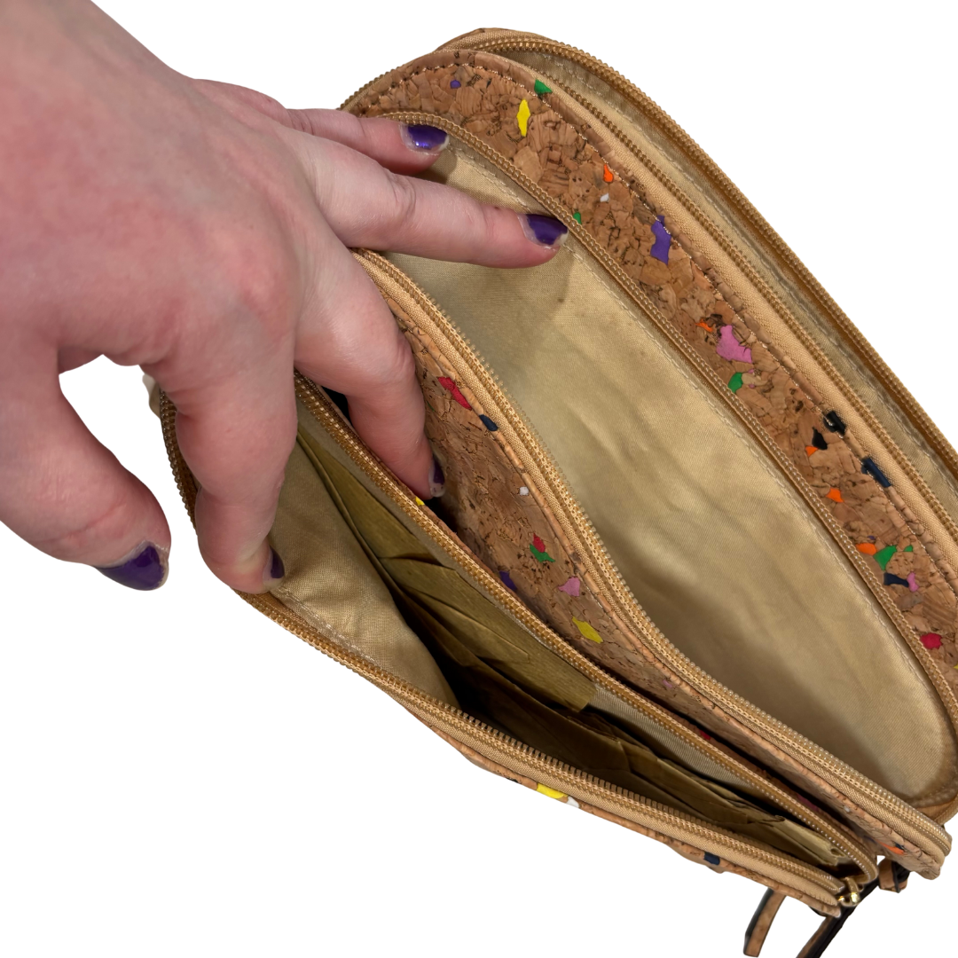 Cork Purse with Rainbow Speckles NWOT