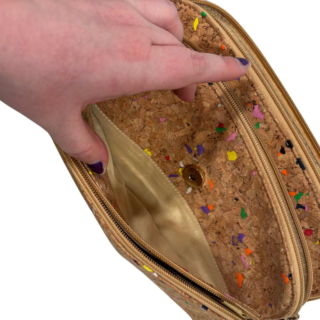 Cork Purse with Rainbow Speckles NWOT