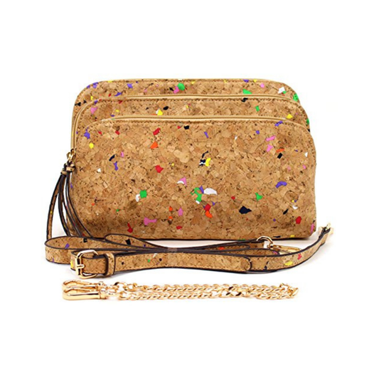 Cork Purse with Rainbow Speckles NWOT