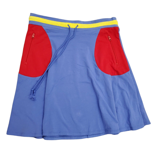 Blue, Red, and Yellow Colorblocked Sporty Skirt