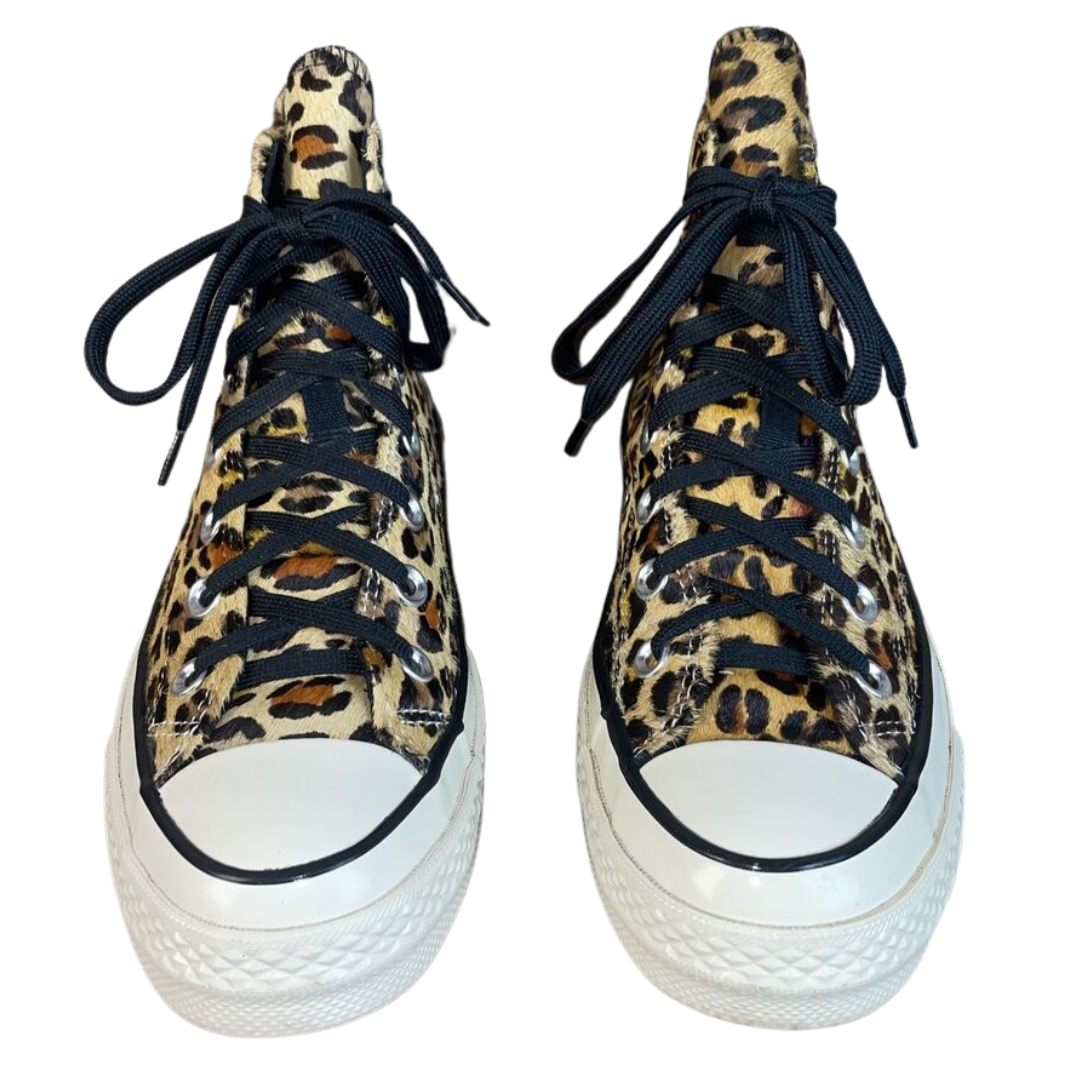 Converse All Star Leopard Print High Top Sneakers NWOT (Size 9)