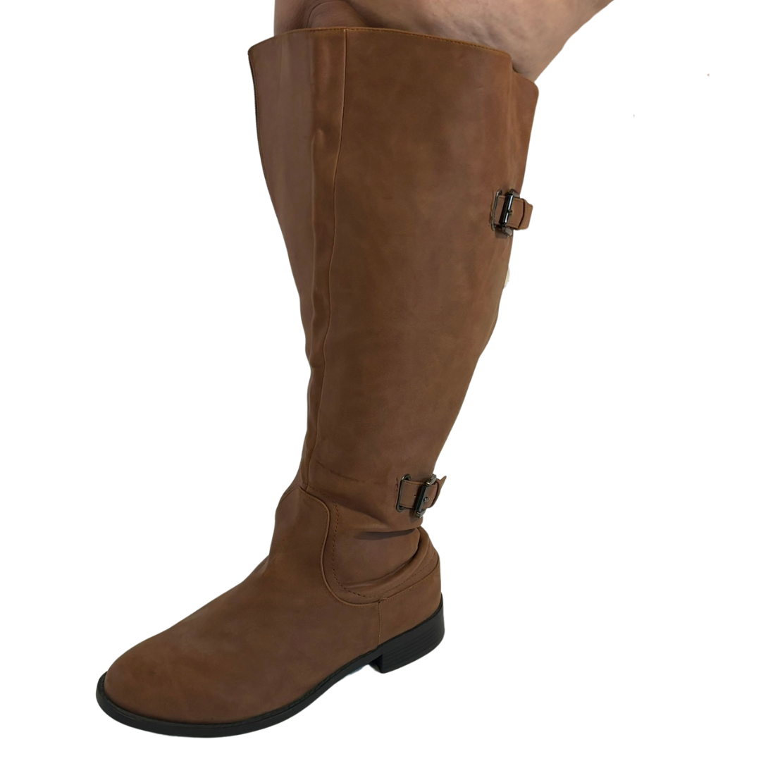 Carmel Brown Wide Calf Riding Boots (Size 9)