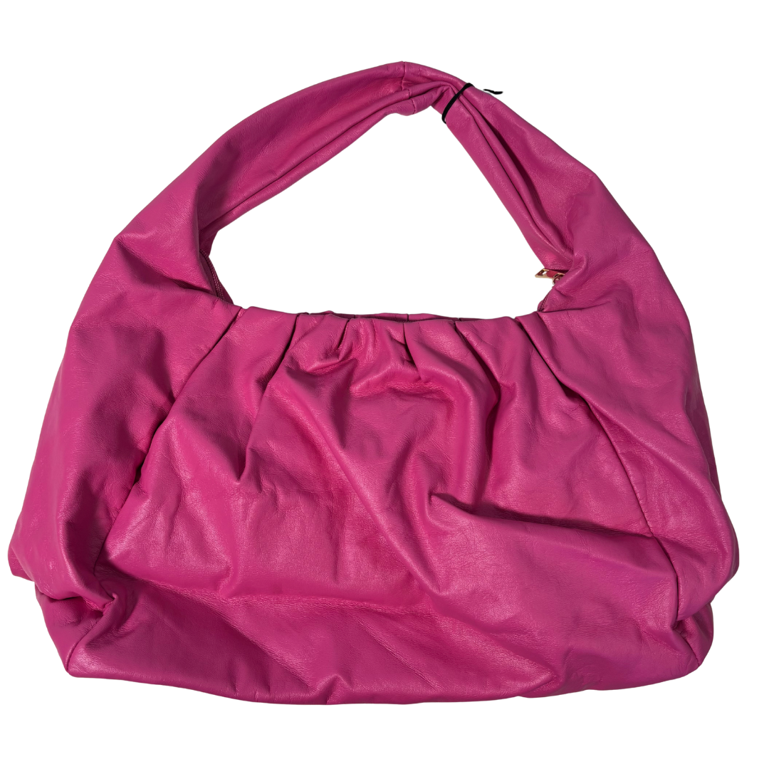 Pink Faux Leather Hobo Shoulder Bag NWT