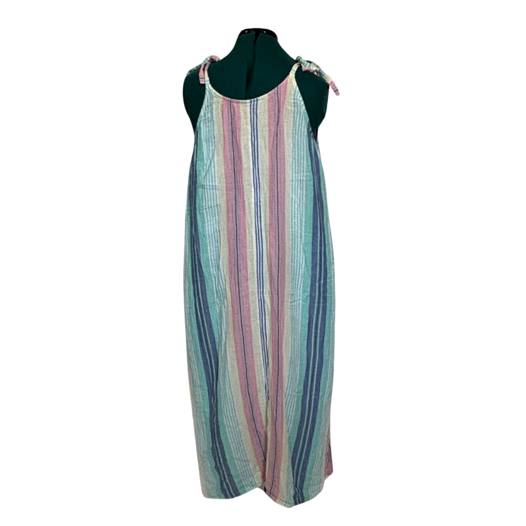 Pastel Vertical Stripe Maxi Dress