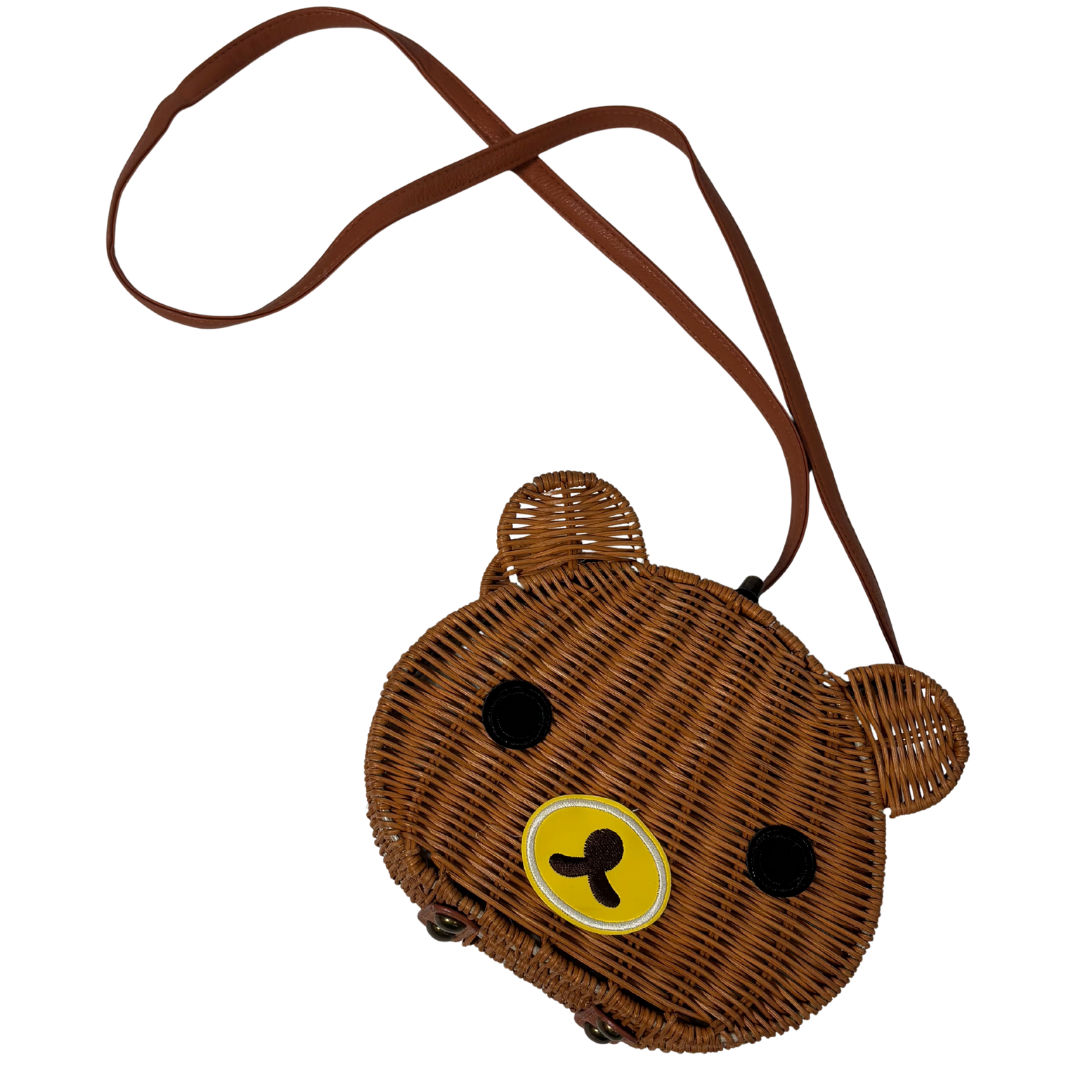 Pepaloves Wicker Basket Bear Crossbody Purse