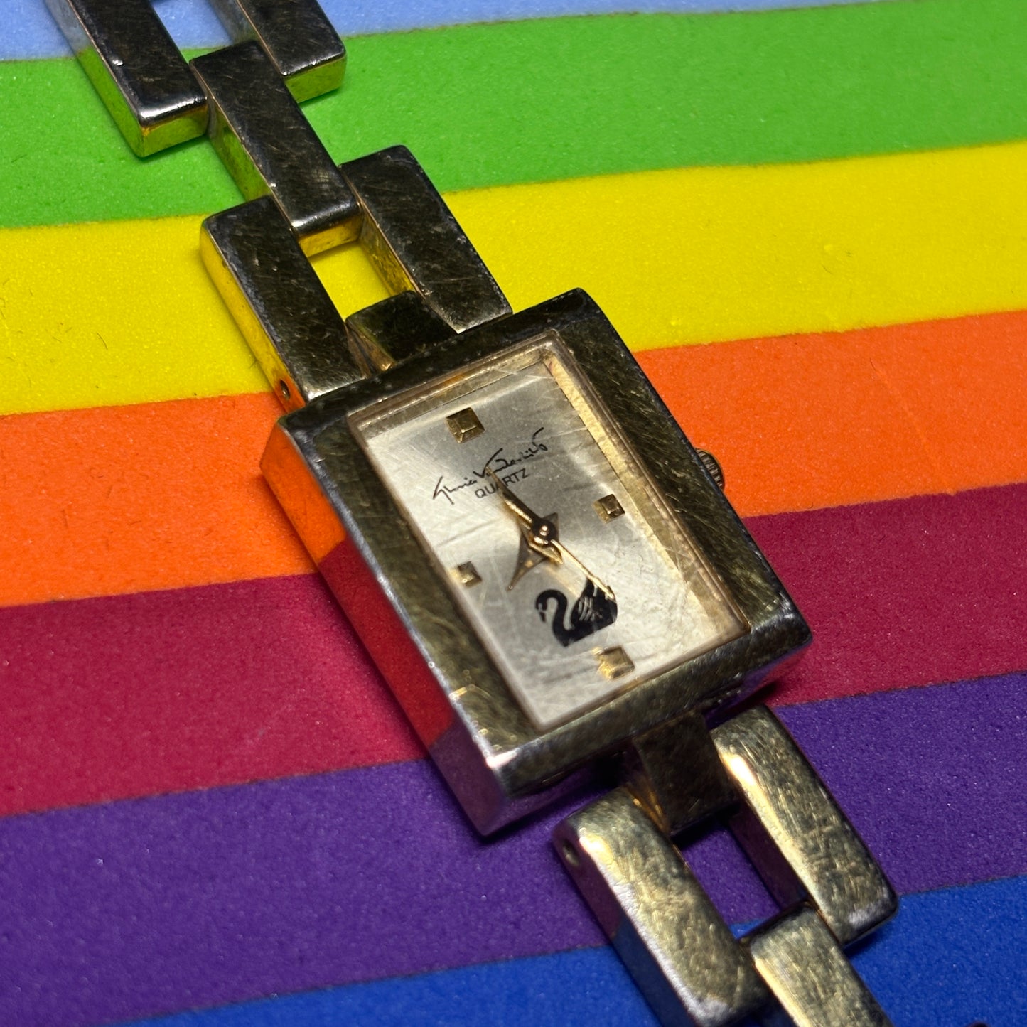 Vintage Gloria Vanderbilt Square Gold Watch