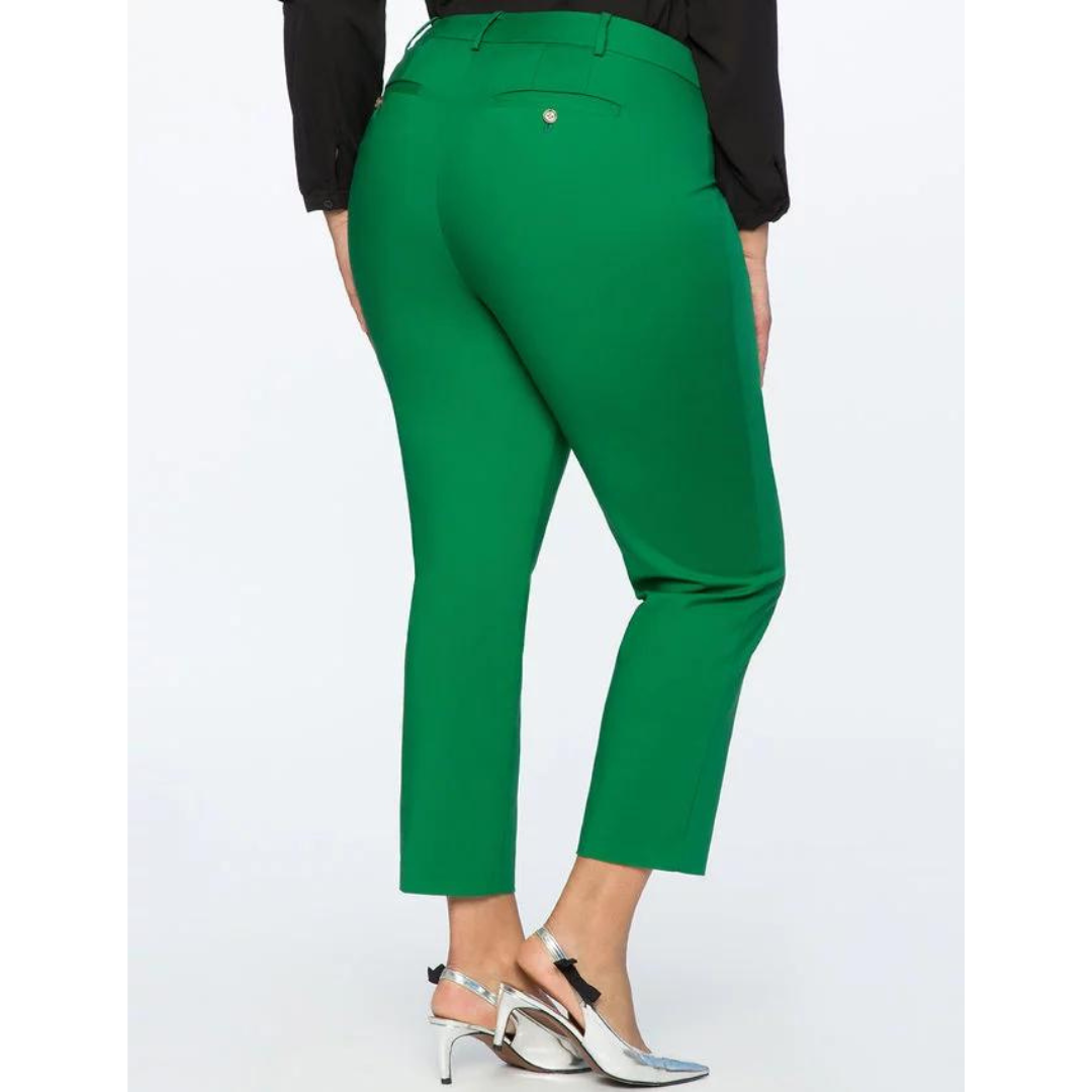 Green Classic Fit Dress Pants