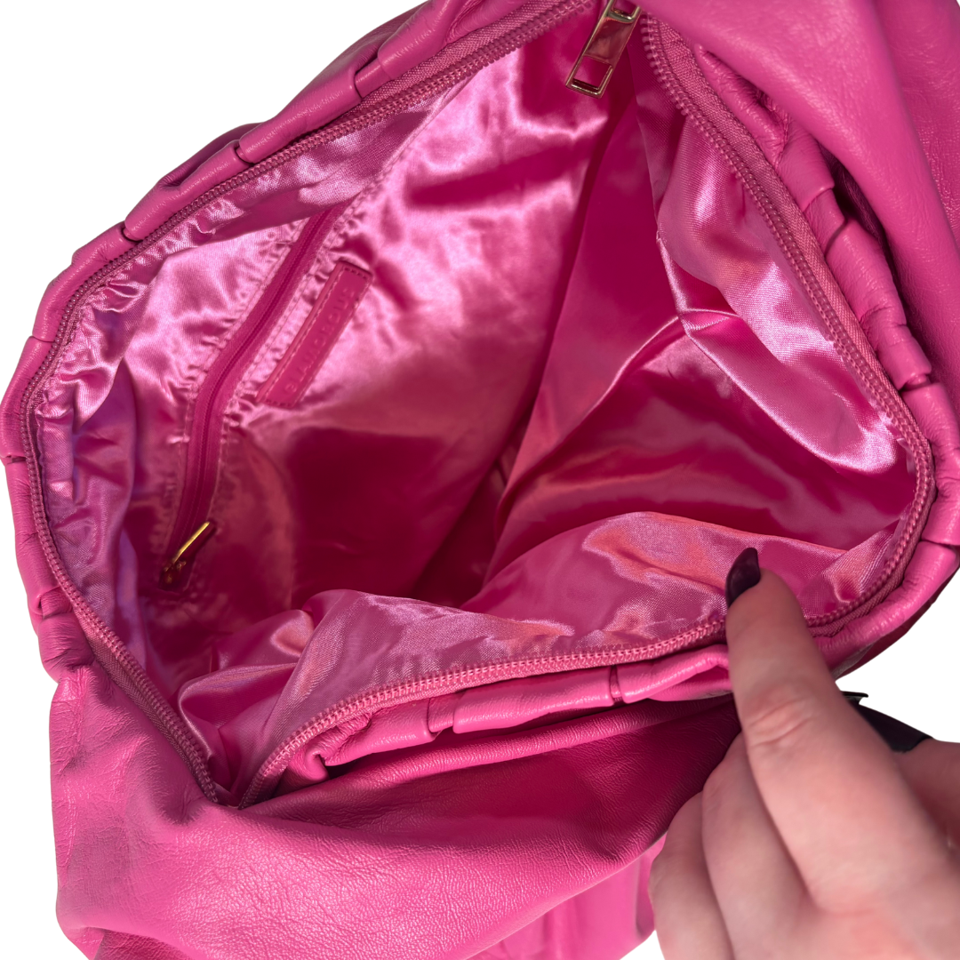 Pink Faux Leather Hobo Shoulder Bag NWT