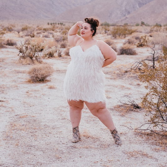 Pretty Little Thing White Feather Mini Dress