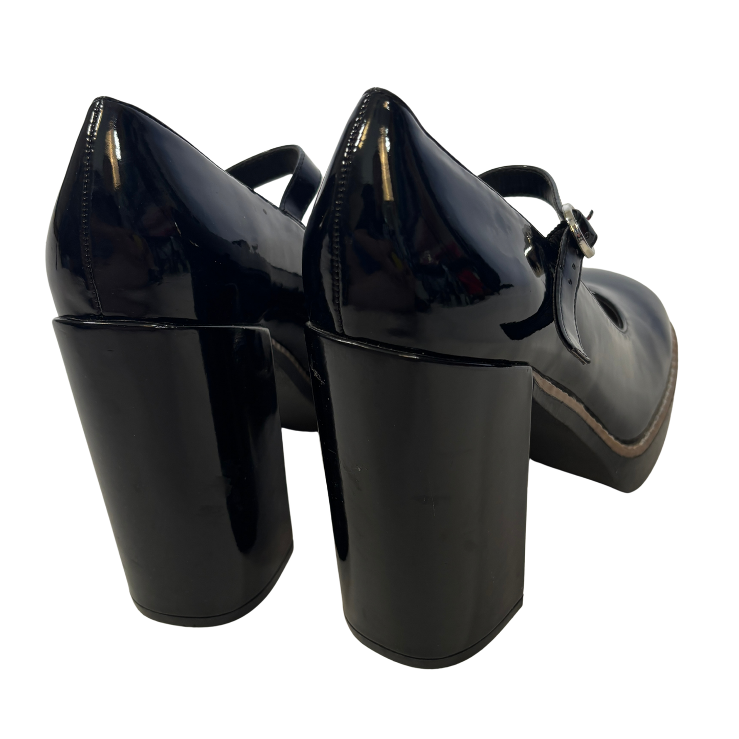 Steve Madden Black Patent Leather Chunky Heeled Mary Jane’s NWOT (Size 9)