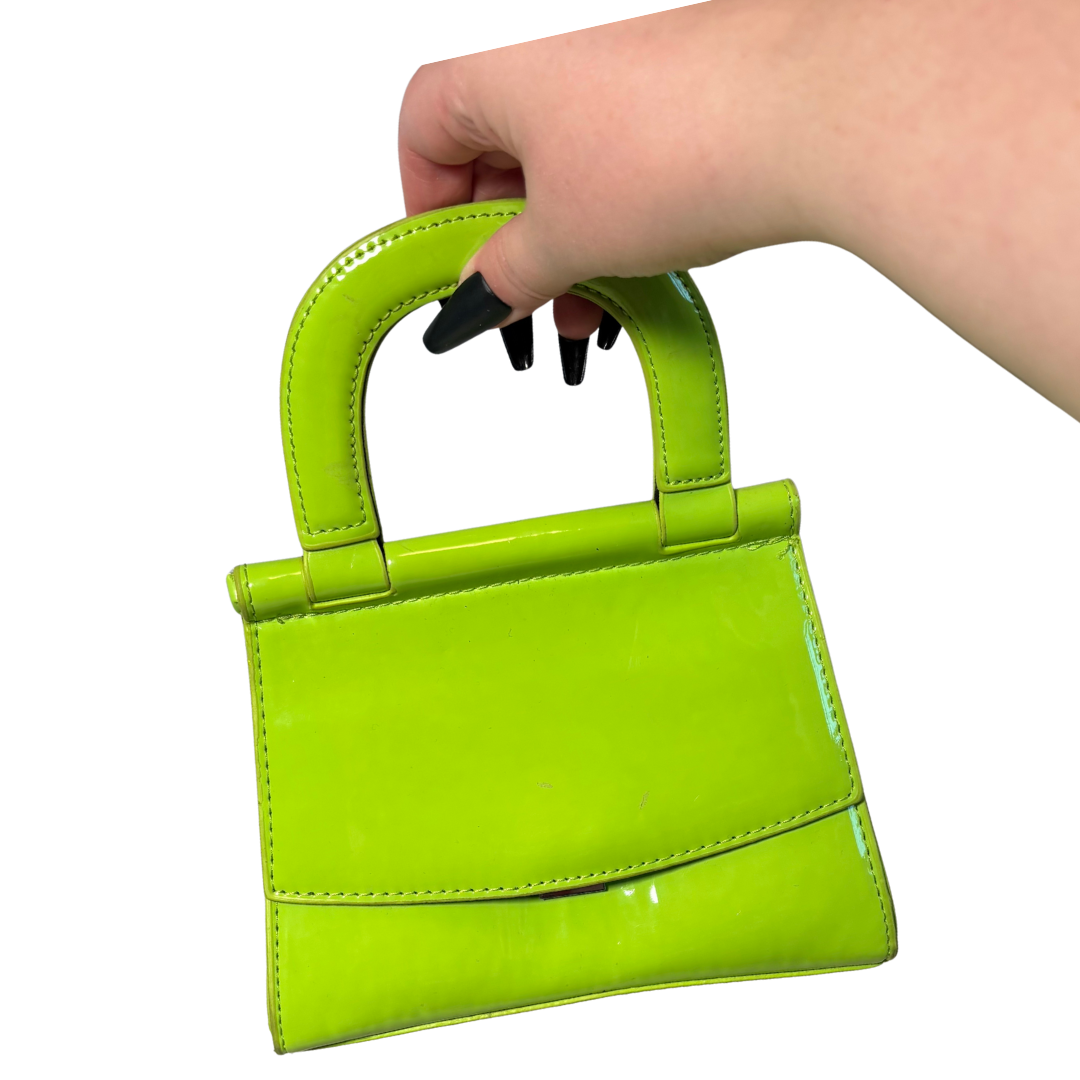 Lime Green Patent Leather Convertible Mini Bag
