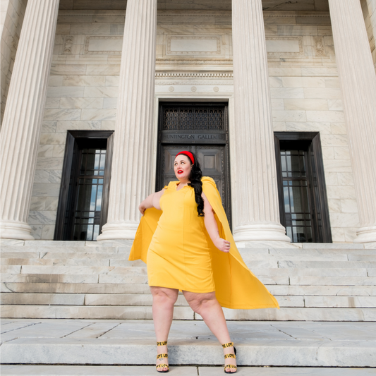 Eloquii Yellow Cape Dress