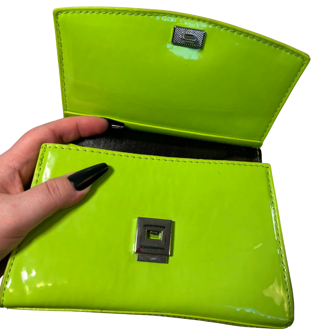 Lime Green Patent Leather Convertible Mini Bag