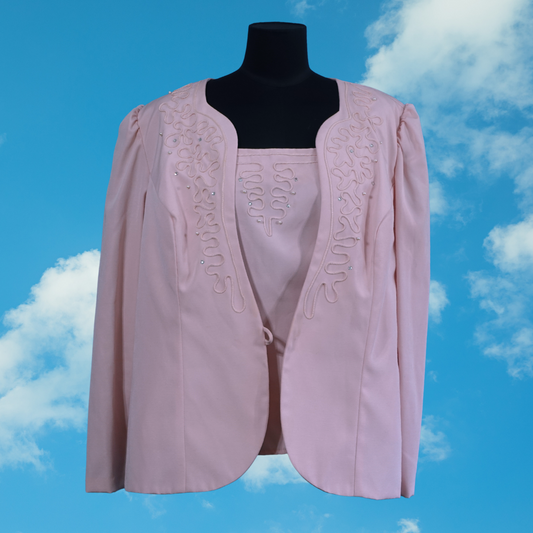 Vintage Pale Pink Tank and Blazer Set