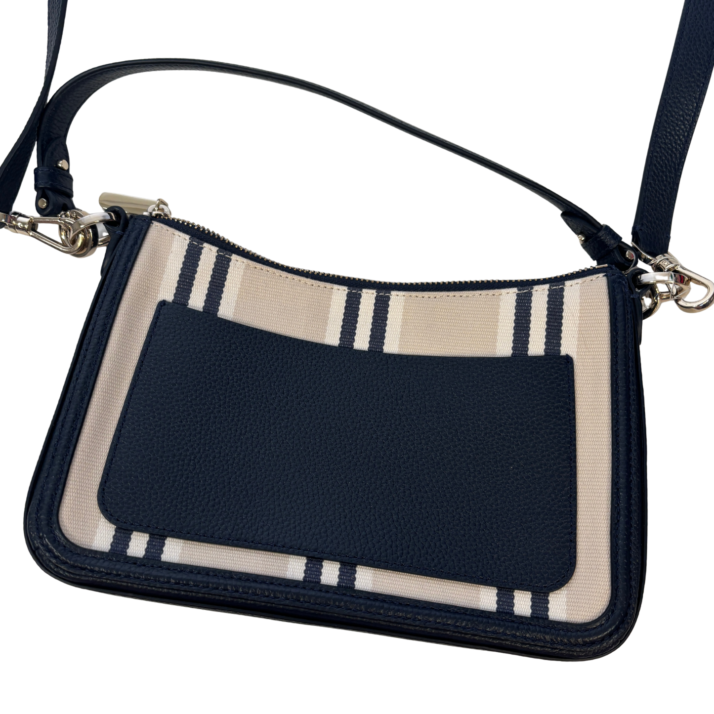 Kate Spade Hudson Striped Convertible Crossbody/ Shoulder Bag in Navy/ Cream