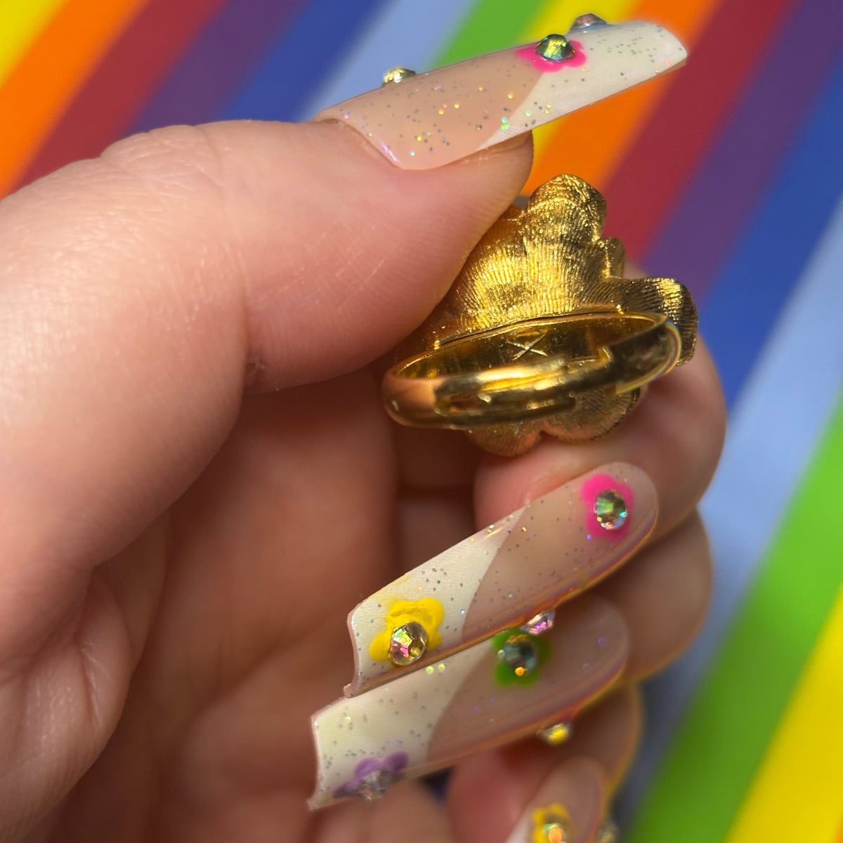Gold-Toned Flower Statement Ring