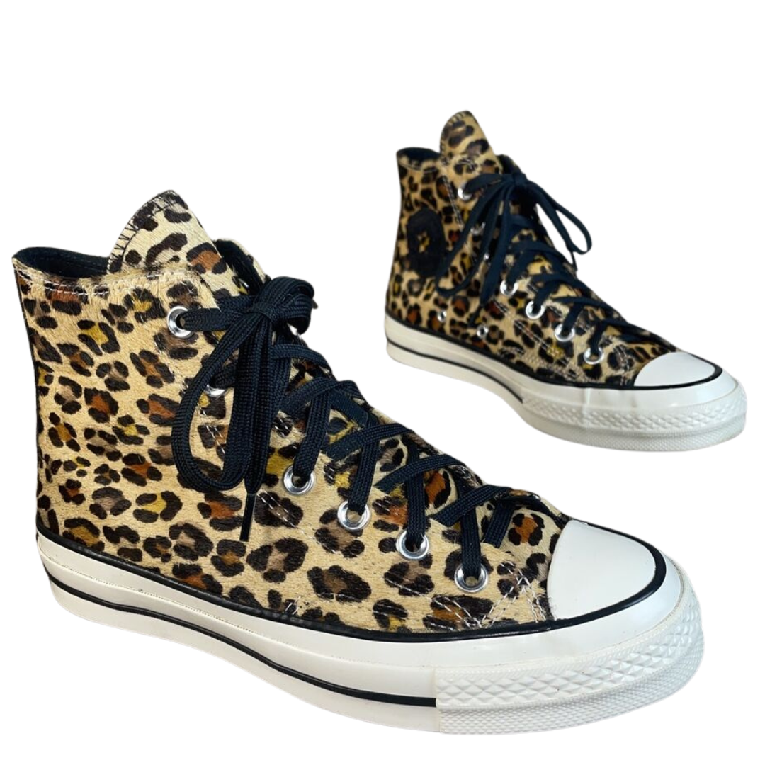 Converse All Star Leopard Print High Top Sneakers NWOT (Size 9)