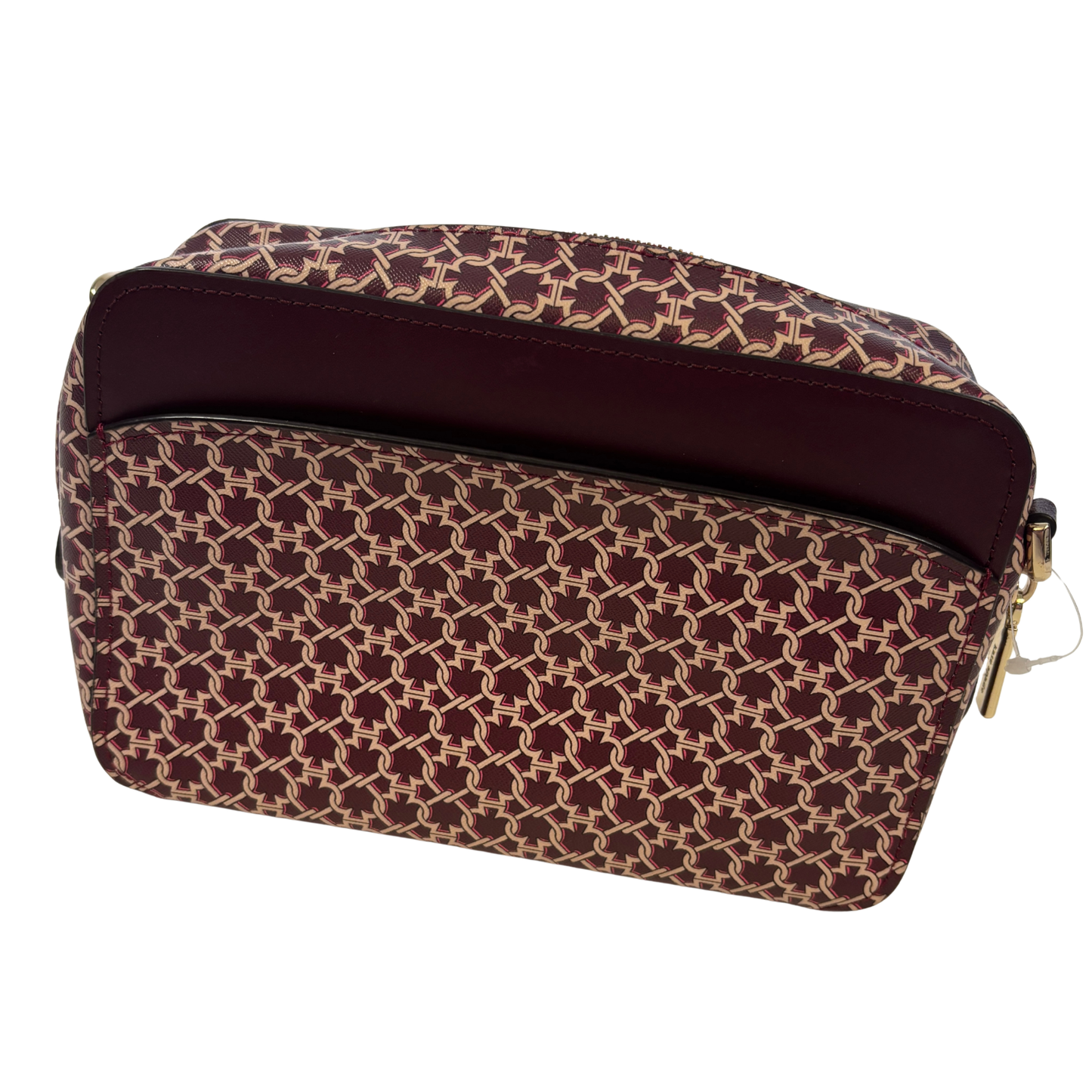Kate Spade Burgundy and Pink Link Print Camera Bag (No Strap)