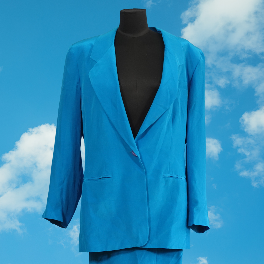 Vintage Diane Von Furstenberg Teal Suit Set