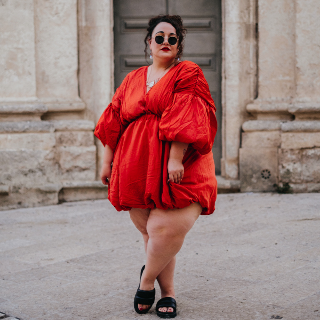 Pretty Little Thing Rust Colored Bubble Dress