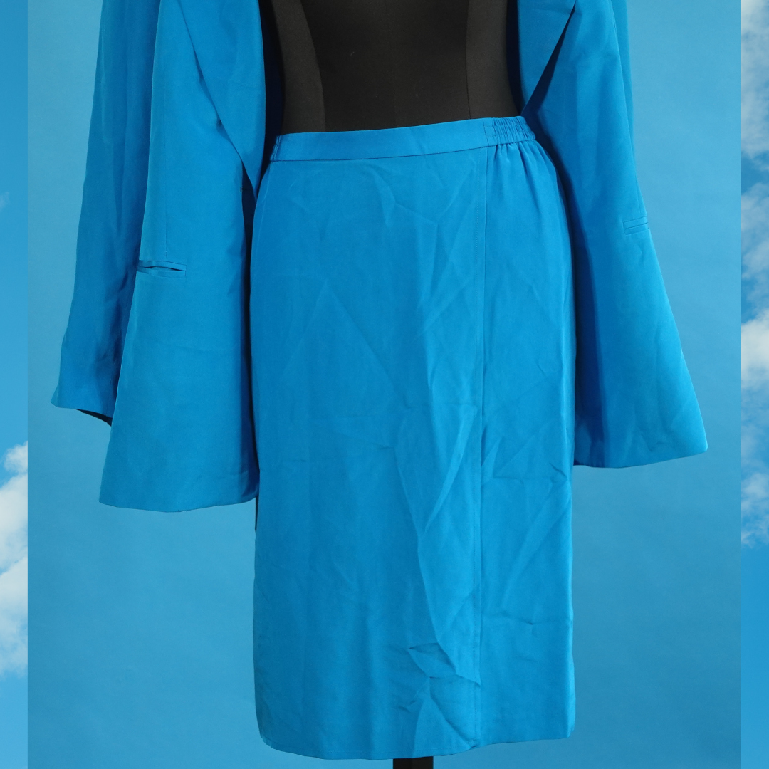 Vintage Diane Von Furstenberg Teal Suit Set