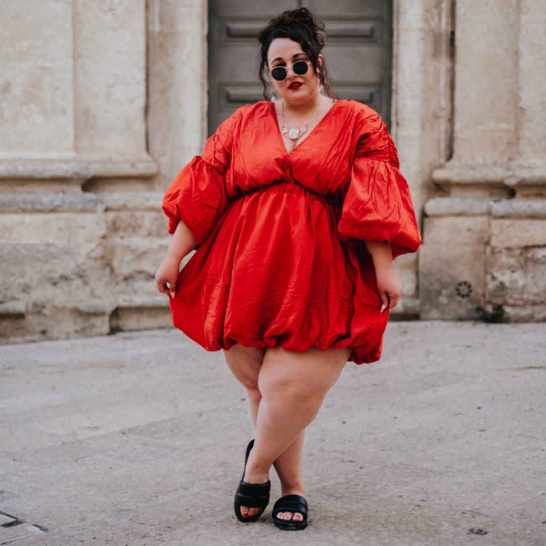 Pretty Little Thing Rust Colored Bubble Dress