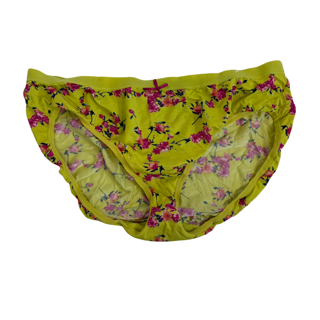 Neon Yellow Floral Hipster Panties NWOT