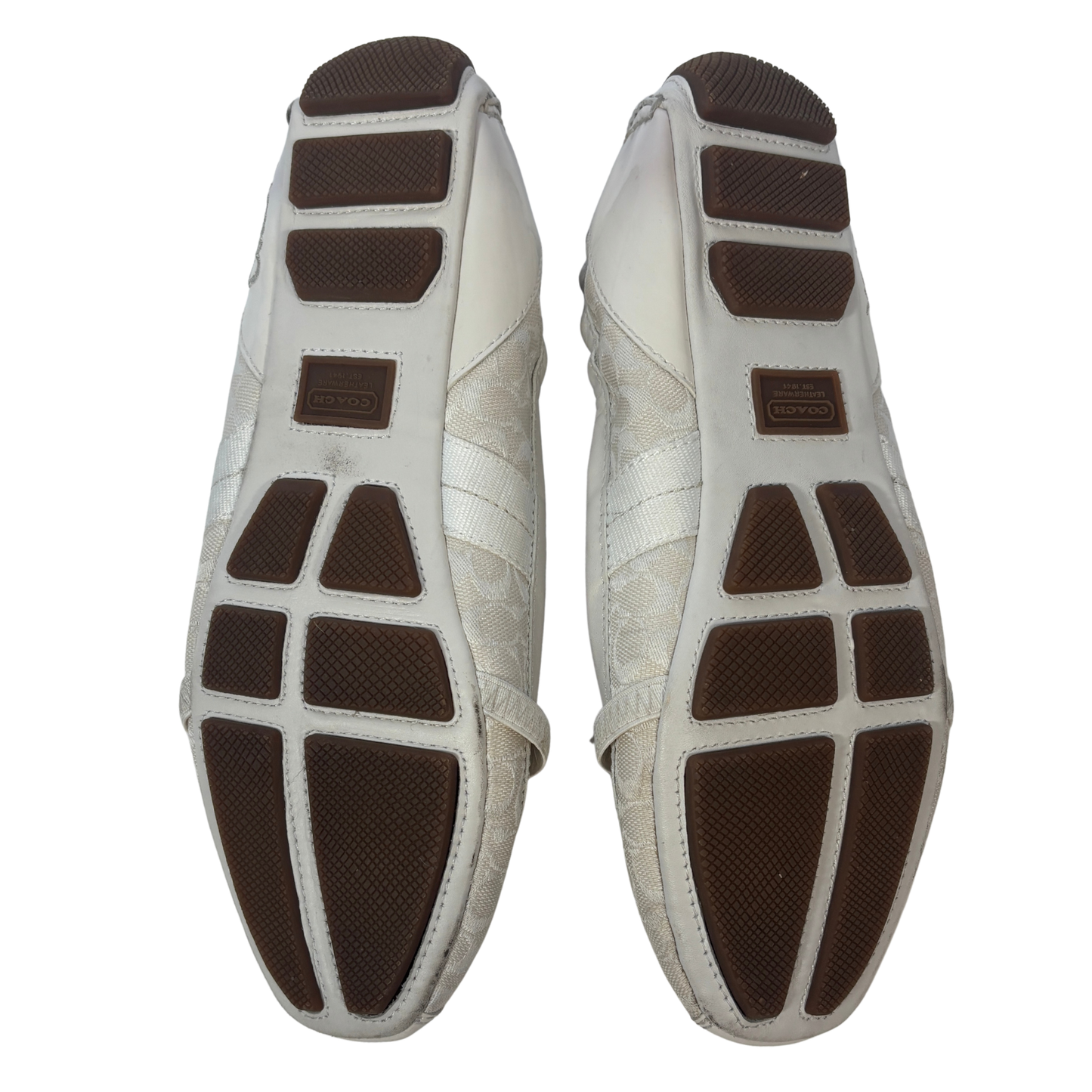 Vintage Coach White Leather/ Canvas Logo Verra Ballerina Flats (Size 9)
