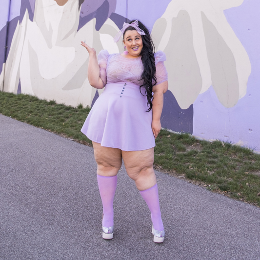Pale Purple Overskirt with Button Details