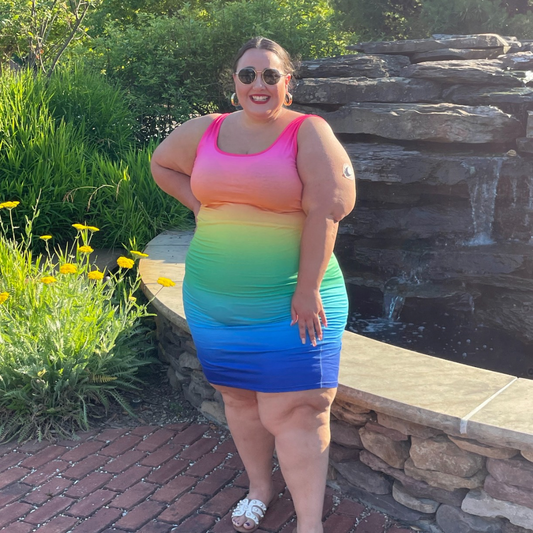 Ombré Rainbow Tank Dress