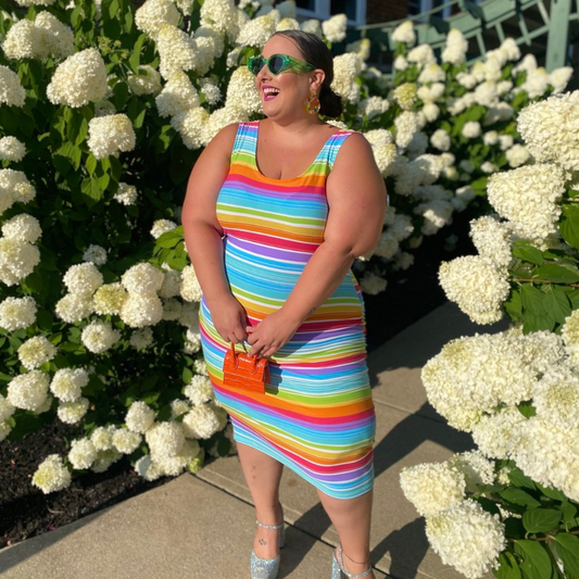 Rainbow Striped Tank Dress