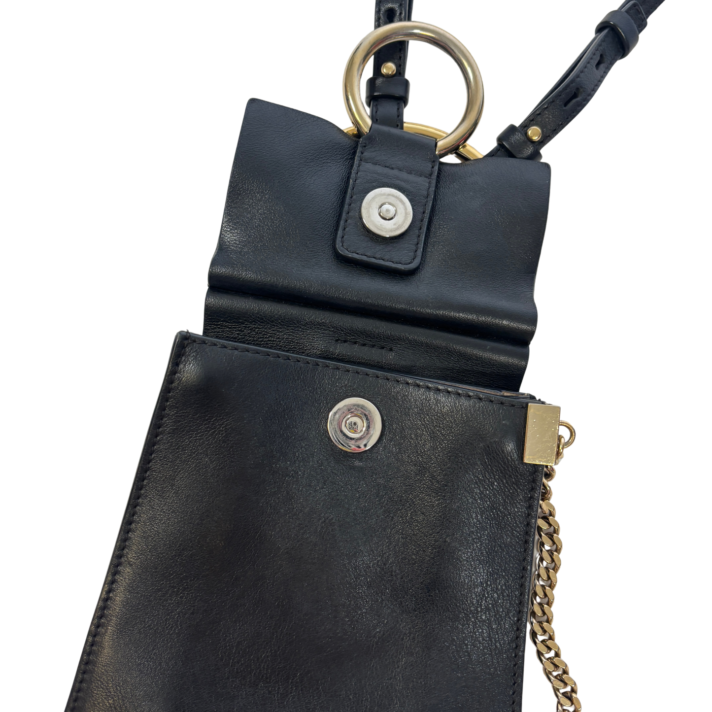 Chloé Faye Mini Black Suede/ Leather Bracelet Bag
