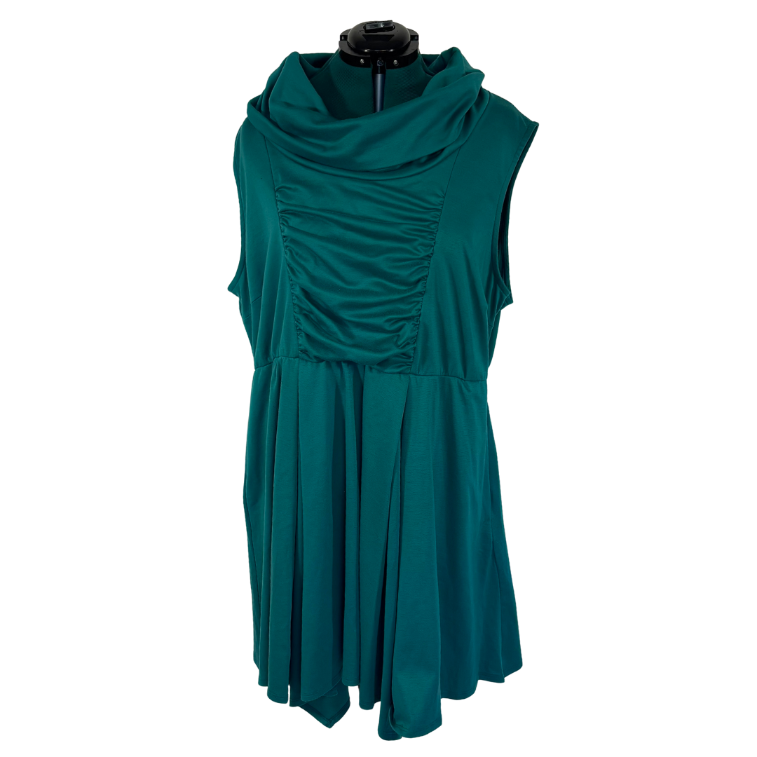 Fervour by ModCloth Teal Funnel Neck Dress