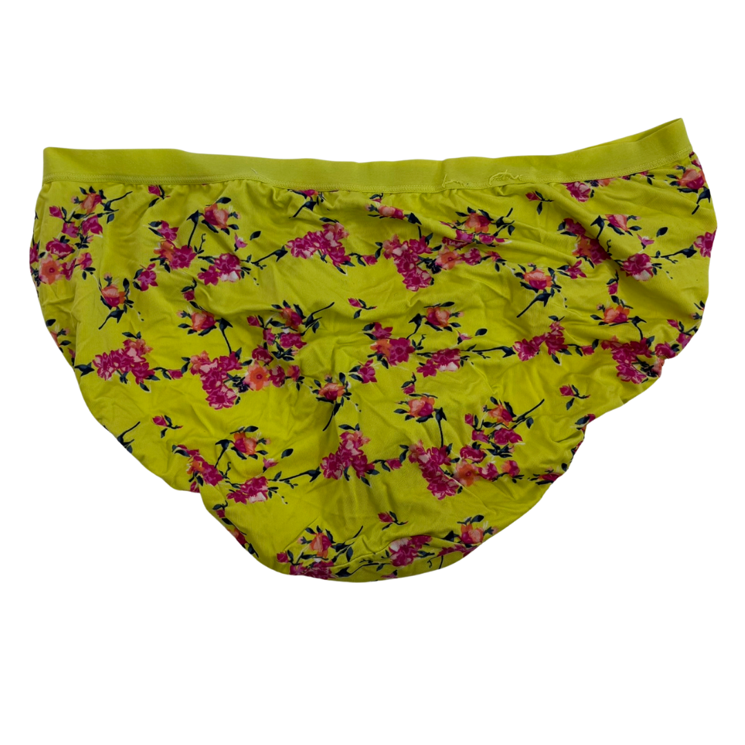 Neon Yellow Floral Hipster Panties NWOT