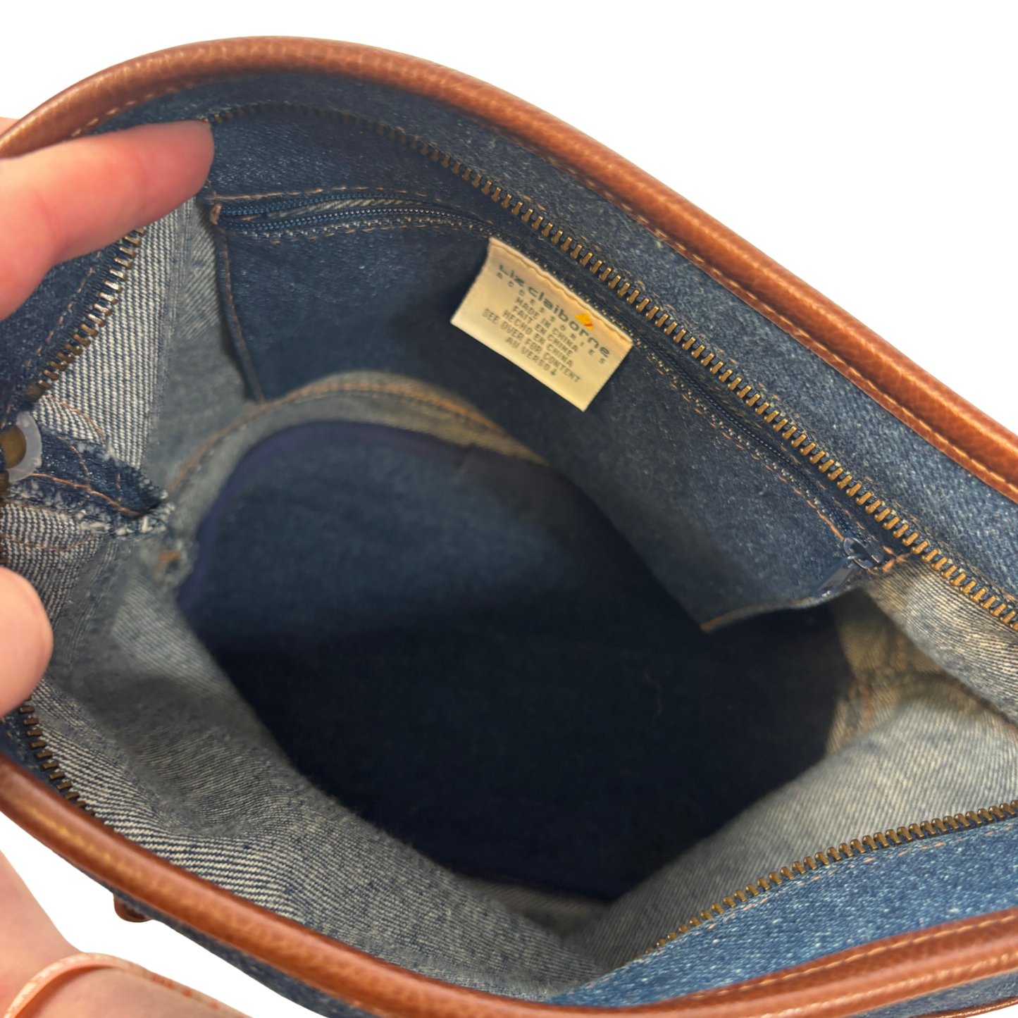 Vintage Hand Painted Liz Claiborne Denim Bucket Bag