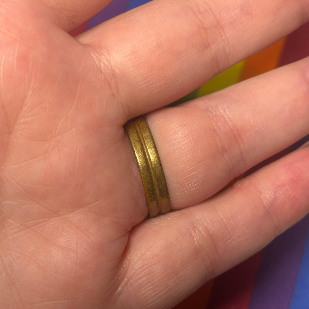 Brass Oval Shield Ring