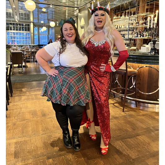 Red and Green Plaid Overskirt