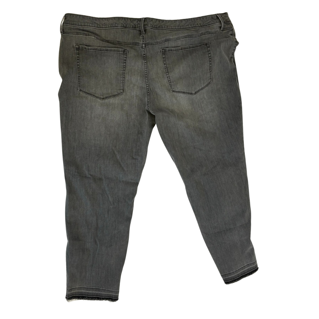 Grey Straight Leg Raw Hem Jeggings