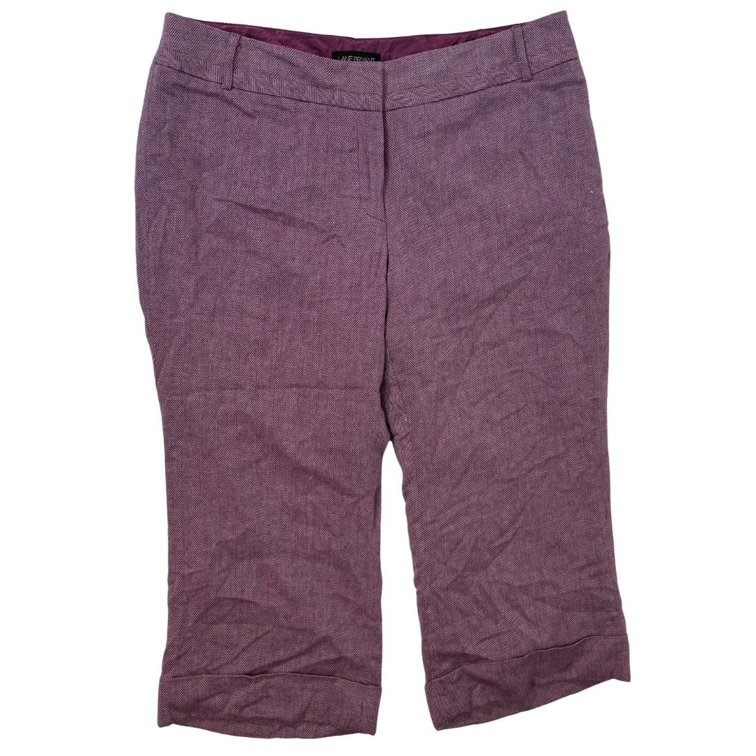 Purple and White Herringbone Wide Leg Dress Pants