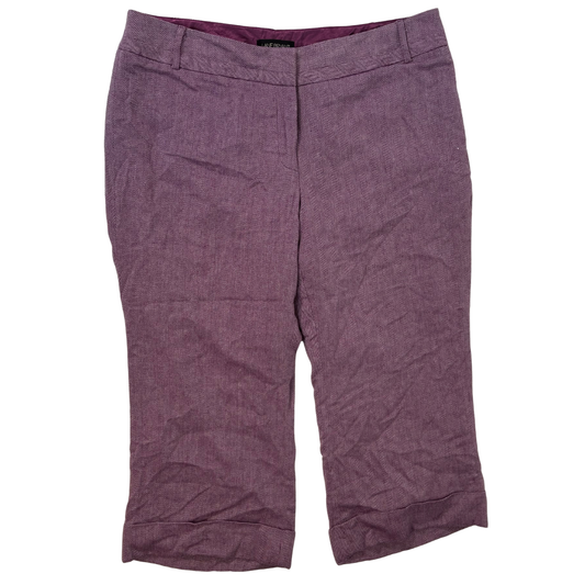 Purple and White Herringbone Wide Leg Dress Pants